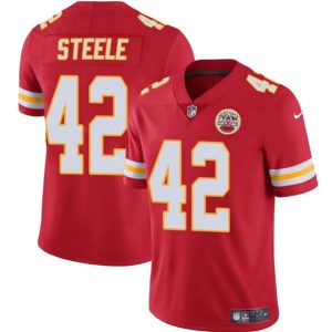 Kansas City Chiefs #42 Carson Steele Red Vapor Untouchable Limited Stitched Jersey
