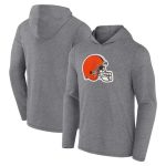 Cleveland Browns Heather Gray Primary Logo Long Sleeve Hoodie