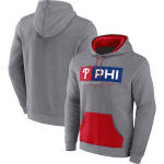 Philadelphia Phillies Heathered Gray Iconic Steppin Up Fleece Pullover Hoodie