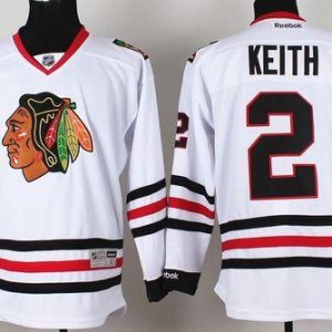 Blackhawks #2 Duncan Keith Stitched White Jersey