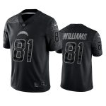 Los Angeles Chargers #81 Mike Williams Black Reflective Limited Stitched Football Jersey