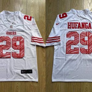 San Francisco 49ers #29 Talanoa Hufanga White Stitched Jersey