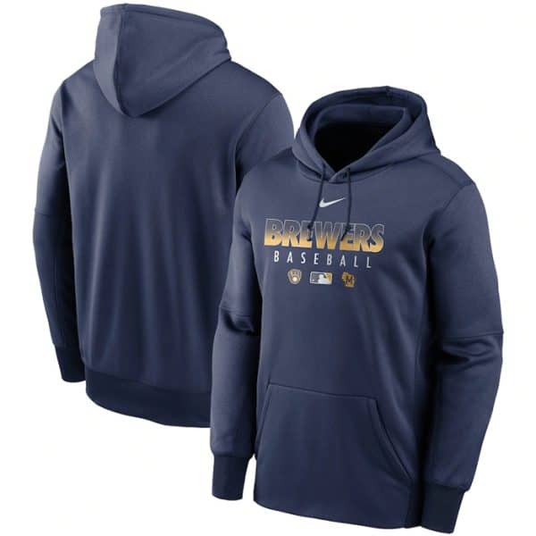 Milwaukee Brewers Navy 2022 Performance Pullover Hoodie