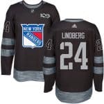 Rangers #24 Oscar Lindberg Black 1917-2017 100th Anniversary Stitched Jersey
