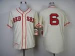 Mitchell And Ness 1946 Red Sox #6 Johnny Pesky Cream Throwback Stitched Jersey
