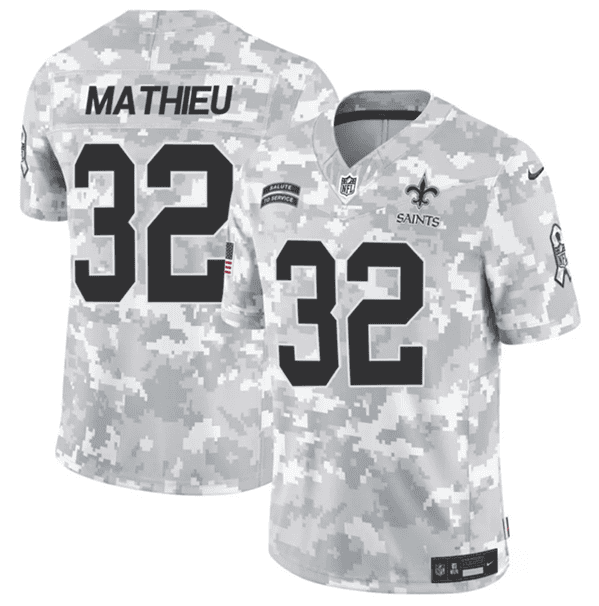 New Orleans Saints #32 Tyrann Mathieu Arctic Camo 2024 F.U.S.E. Salute To Service Limited Stitched Jersey