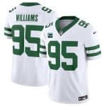 New York Jets #95 Quinnen Williams White 2024 F.U.S.E. With 2-Star C Patch Vapor Limited Throwback Stitched Jersey