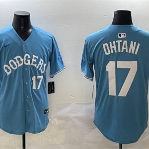 Los Angeles Dodgers #17 Shohei Ohtani Light Blue Limited Stitched Jersey