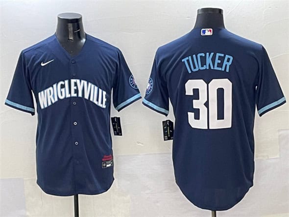 Chicago Cubs #30 Kyle Tucker Navy City Connect Stitched Jersey