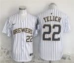 Milwaukee Brewers #22 Christian Yelich White Alternate Limited Stitched Jersey