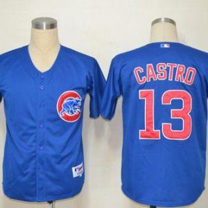 Cubs #13 Starlin Castro Blue Cool Base Stitched Jersey