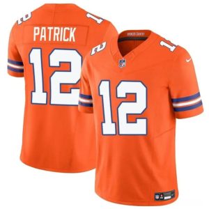 Denver Broncos #12 Tim Patrick Orange F.U.S.E. Mile High Collection 1977 Throwback Vapor Limited Stitched Jersey