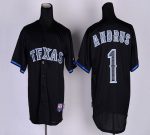 Rangers #1 Elvis Andrus Black Fashion Stitched Jersey