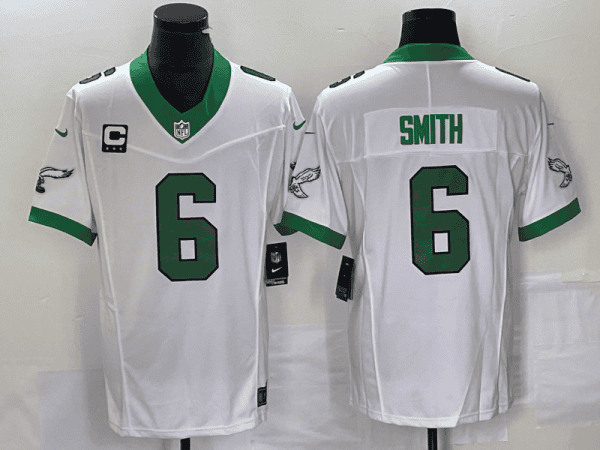 Philadelphia Eagles #6 DeVonta Smith White 2023 F.U.S.E. With C Patch Vapor Untouchable Stitched Jersey