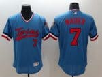 Twins #7 Joe Mauer Light Blue Flexbase Authentic Collection Cooperstown Stitched Jersey