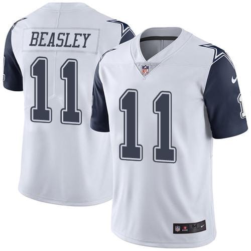 Cowboys #11 Cole Beasley White Stitched Limited Rush Nike Jersey