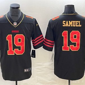 San Francisco 49ers #19 Deebo Samuel Black Gold Stitched Jersey