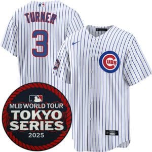 Chicago Cubs #3 Justin Turner White 2025 World Tour: Tokyo Series Home Stitched Jersey