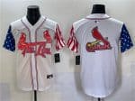 St. Louis Cardinals Team Big Logo White Independence Day Vapor Premier Limited Stitched Jerseys