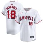 Los Angeles Angels #18 Nolan Schanuel White Home Limited Stitched Jersey