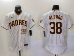 San Diego Padres #38 Jorge Alfaro White With PS Patch Flex Base Stitched Jersey