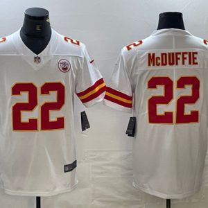 Kansas City Chiefs #22 Trent McDuffie White Vapor Untouchable Limited Stitched Jersey