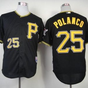 Pirates #25 Gregory Polanco Black Cool Base Stitched Jersey