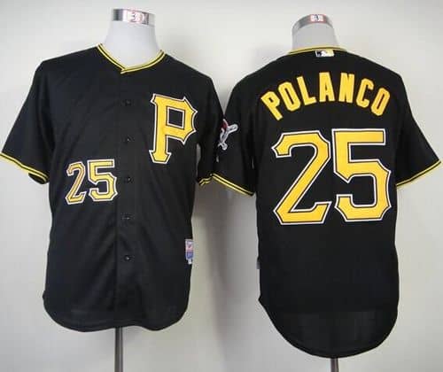 Pirates #25 Gregory Polanco Black Cool Base Stitched Jersey
