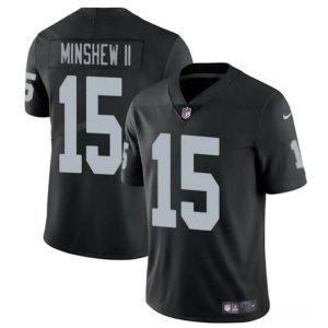 Las Vegas Raiders #15 Gardner Minshew II Black Vapor Stitched Jersey
