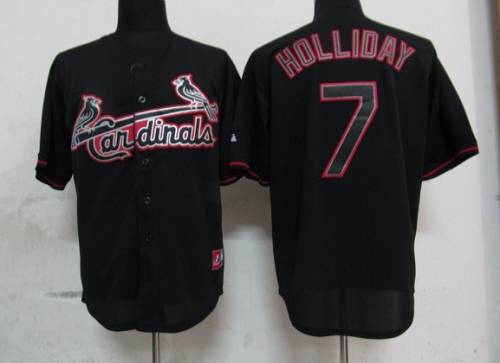 Cardinals #7 Matt Holliday Black Fashion Stitched Jersey