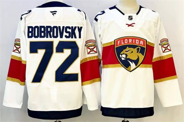 Florida Panthers #72 Sergei Bobrovsky White 2024-25 Home Stitched Jersey