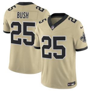 New Orleans Saints #25 Reggie Bush Gold 2025 F.U.S.E. Alternate Vapor Limited Football Stitched Jersey