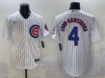 Chicago Cubs #4 Pete Crow-Armstrong White Cool Base Stitched Jersey