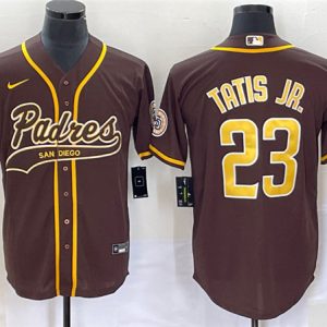 San Diego Padres #23 Fernando Tatis Jr. Brown Cool Base Stitched Jersey