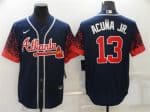 Atlanta Braves #13 Ronald Acuna Jr. Navy Stitched Jersey