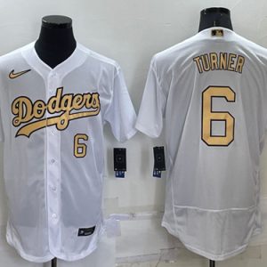 Los Angeles Dodgers #6 Trea Turner 2022 All-Star White Flex Base Stitched Baseball Jersey