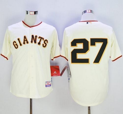 Giants #27 Juan Marichal Cream Cool Base Stitched Jersey