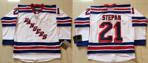 Rangers #21 Derek Stepan White Stitched Jersey