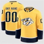 Nashville Predators Custom Gold 2024-25 Home Stitched Jersey