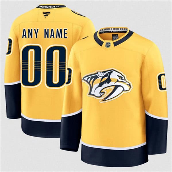 Nashville Predators Custom Gold 2024-25 Home Stitched Jersey