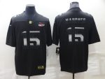 Kansas City Chiefs #15 Patrick Mahomes Black Shadow Stitched Jersey