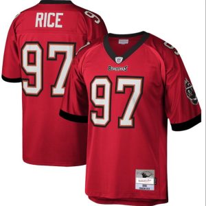 Tampa Bay Buccaneers #97 Simeon Rice Red Throwback Football Stitched Jersey