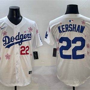 Los Angeles Dodgers #22 Clayton Kershaw White 2025 Tokyo Series Limited Stitched Jersey