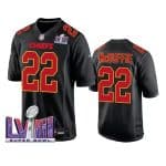 Kansas City Chiefs #22 Trent McDuffie Black 2024 Super Bowl LVIII Patch Limited Stitched Game Jersey