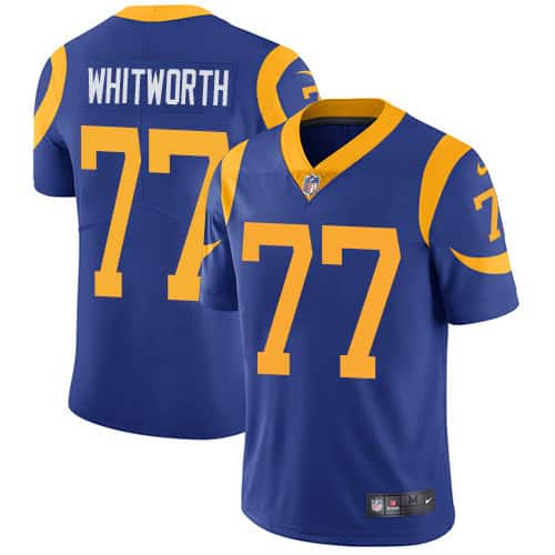Los Angeles Rams #77 Andrew Whitworth Royal Blue Vapor Untouchable Limited Stitched Jersey