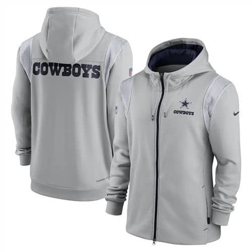 Dallas Cowboys Gray Zipper Hoodie