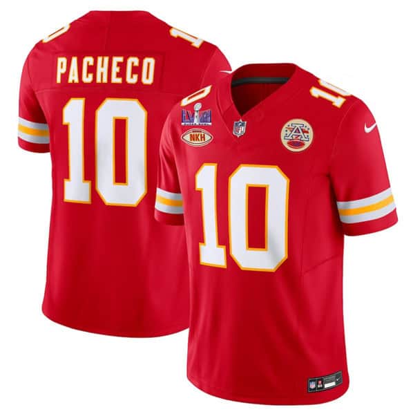 Kansas City Chiefs #10 Isiah Pacheco Red 2024 F.U.S.E. Super Bowl LVIII Patch With "NKH" Patch Vapor Untouchable Limited Stitched Jersey