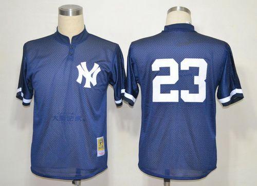 Mitchell And Ness 1995 Yankees #23 Don Mattingly Blue Throwback Stitched Jersey