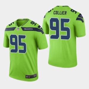 Seahawks #95 L.J. Collier Green Stitched Jersey