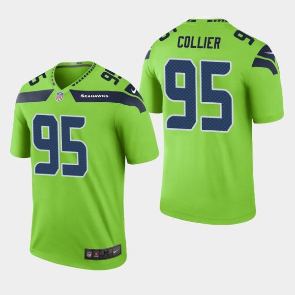 Seahawks #95 L.J. Collier Green Stitched Jersey